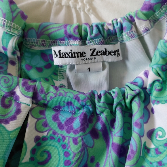 Maxime Zeaberg Toronto blue green paisley printed maxi dress. Size 1 (M) - Picture 6 of 15